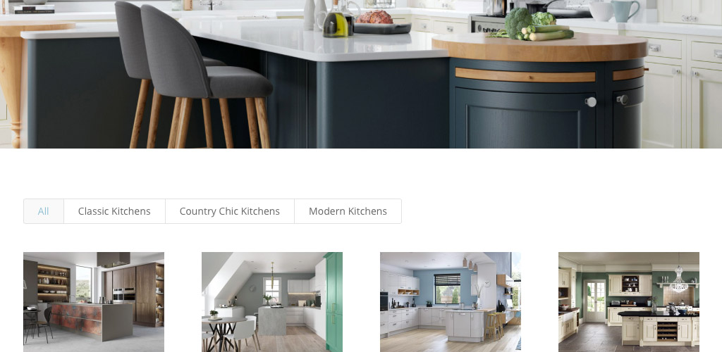 Armada Kitchens website image of categories