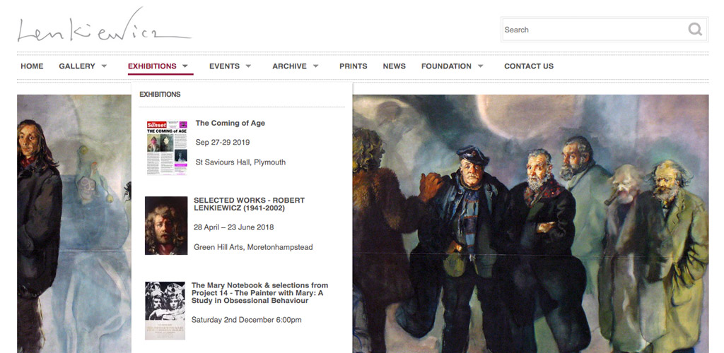 Image of the Lenkiewicz Foundation website