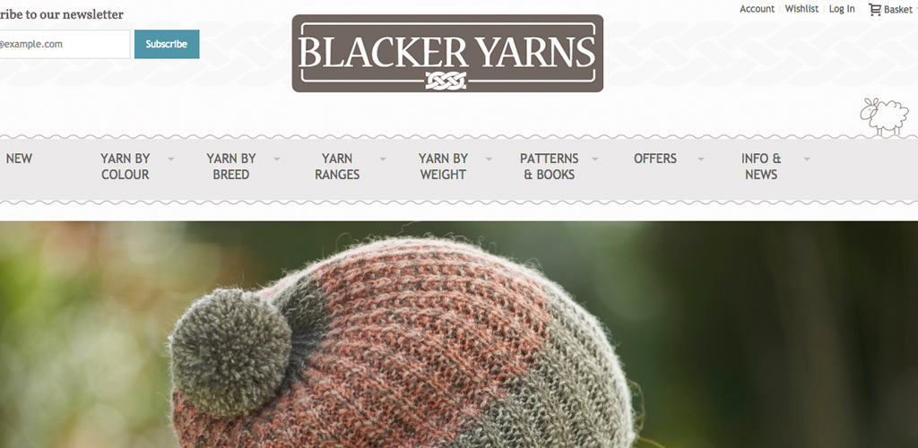 Magento eCommerce website for Blacker Yarns