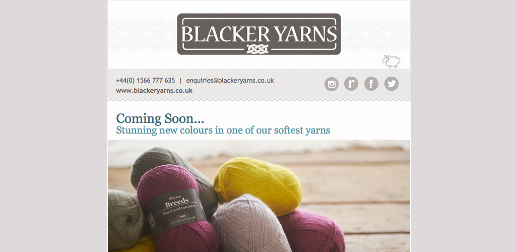 Blacker Yarns Mailchimp design