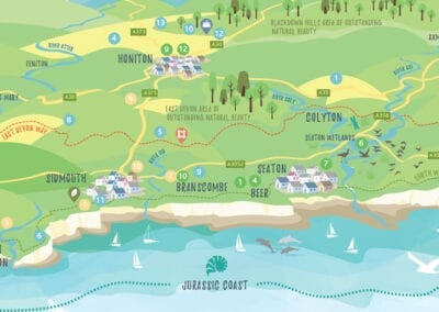 Map illustration and design for East Devon Excellence