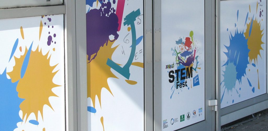 StemFest logo on exterior building