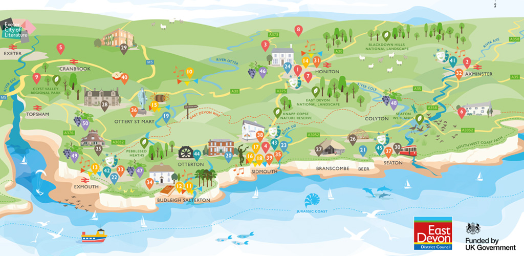 East Devon District Council Map (full) 1024x500 Illustrated map in full