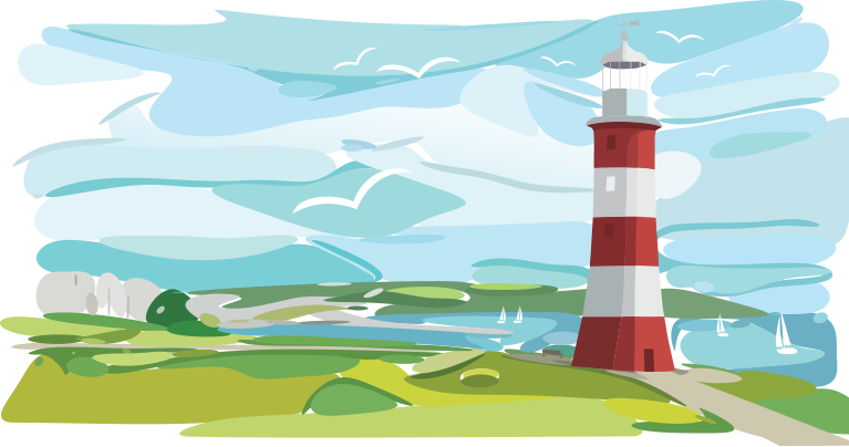Plymouth Hoe illustration of Smeaton's Tower